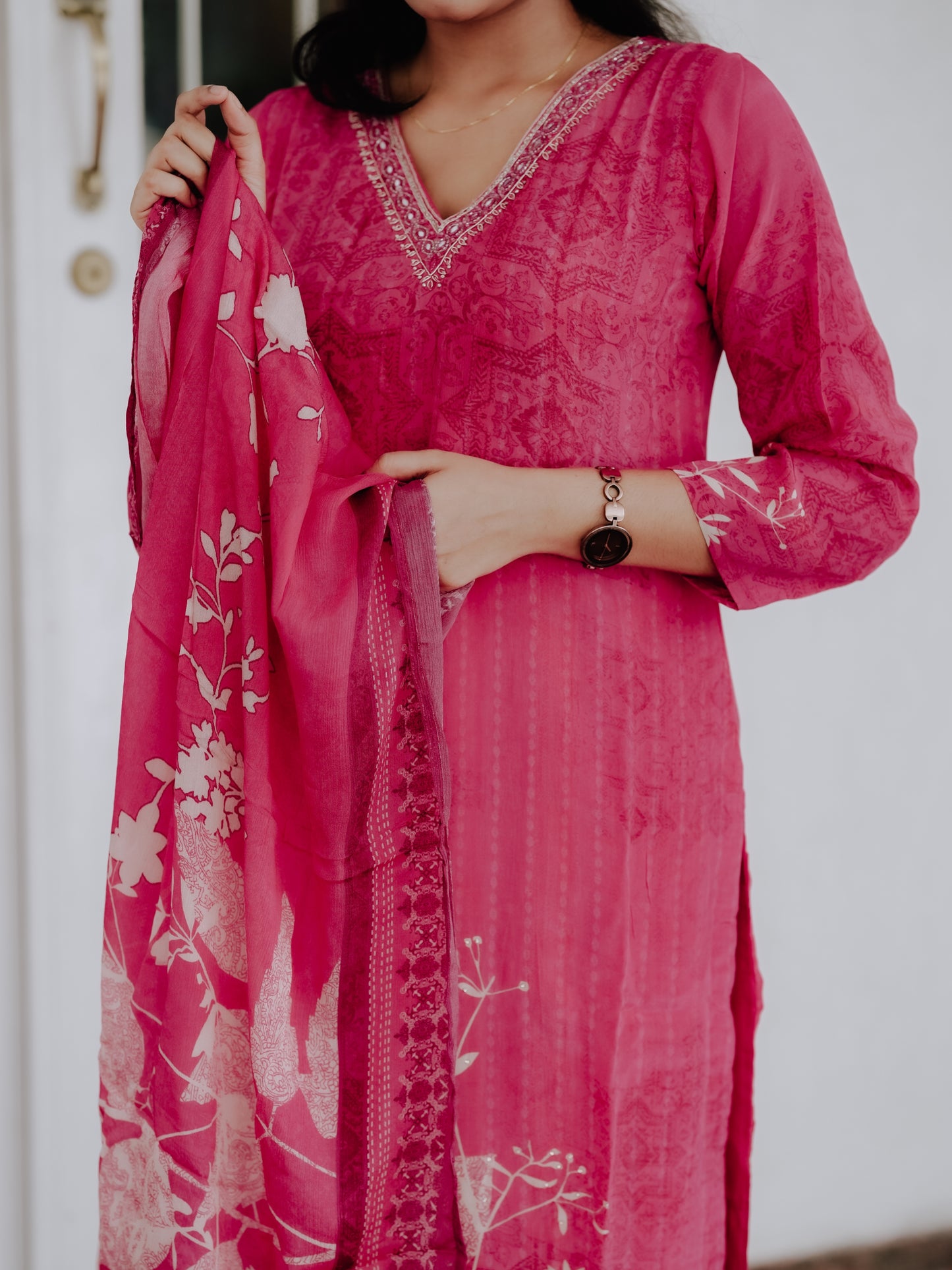 1016-Pink party wear suit