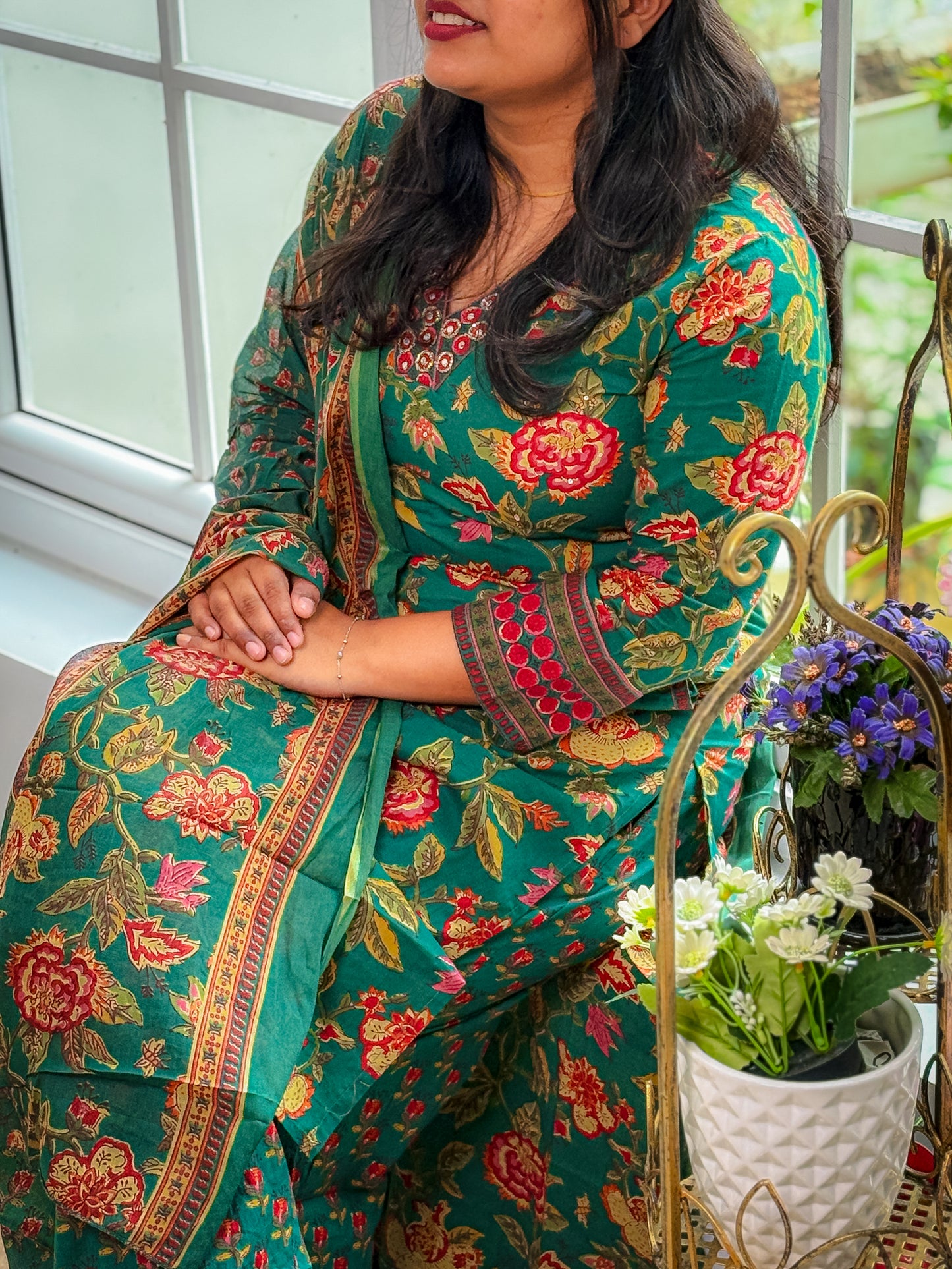 1004-green churidar set