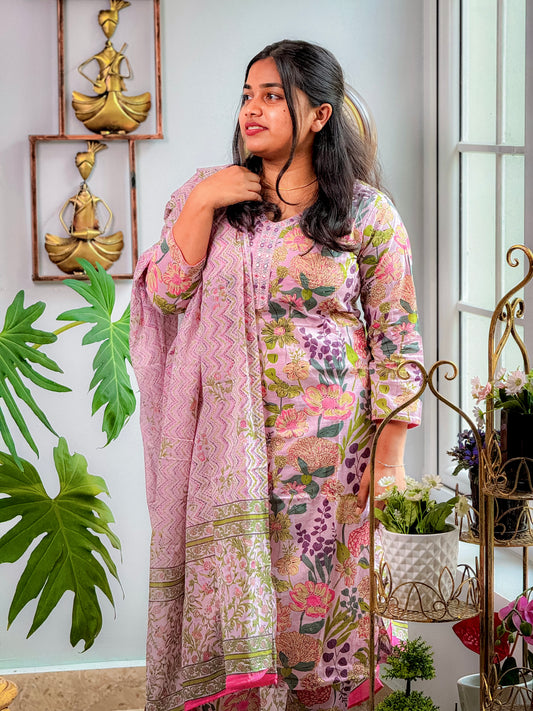1005-dusky pink churidar set